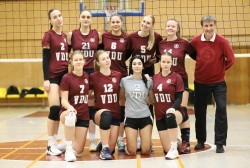 Nacionalinės studentų merginų tinklinio lygos rungtynėse MRU turėjo pripažinti VDU pranašumą